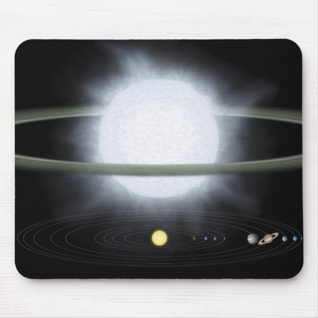 Mousepad Comparação do tamanho de uma estrela hipergigante (Frente)