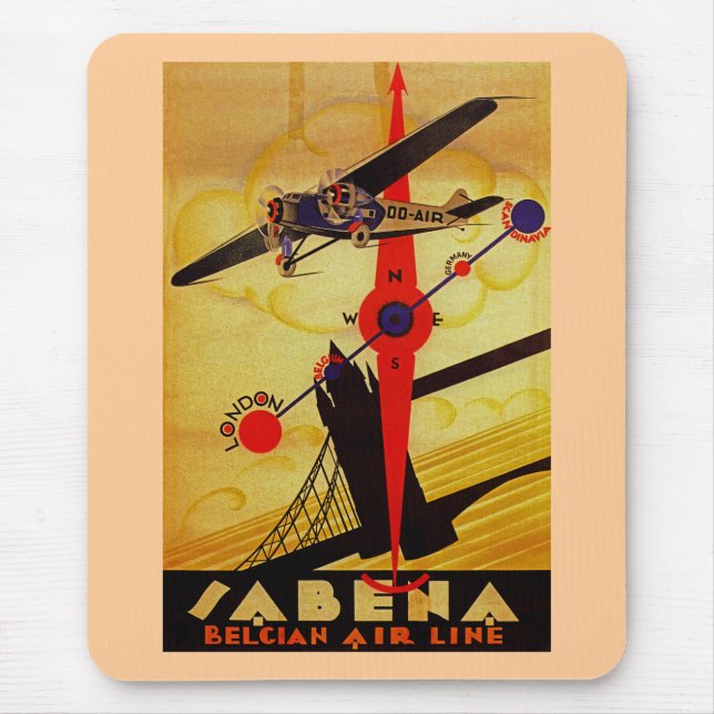 Mousepad Compasso do art deco de Sabena (Frente)