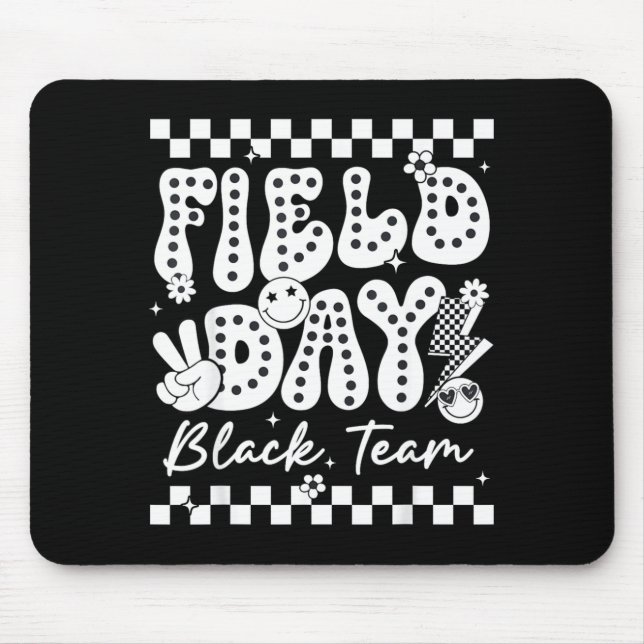 Mousepad Competição de Jogo de Cores da Equipe Preta do Dia (Frente)