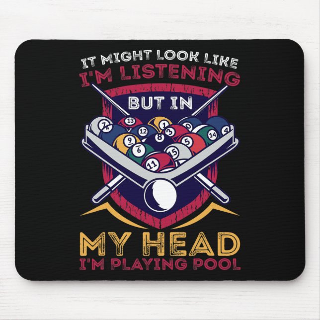 Mousepad Competição Desportiva Jogadora de Piscina Billiard (Frente)