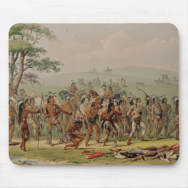 Mousepad Competição do tiro ao arco de Mandan, c.1832 (Frente)