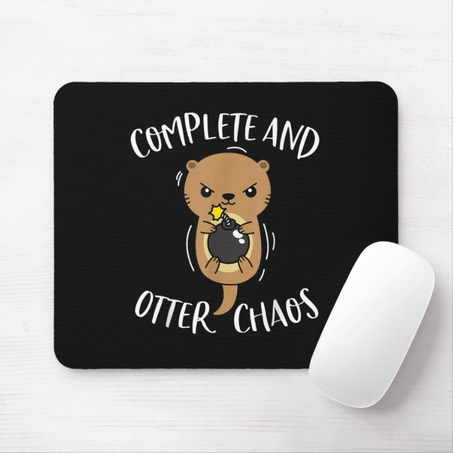 Mousepad Completo e Caos de Lontra Engraçado Lontra Marinha (Com mouse)