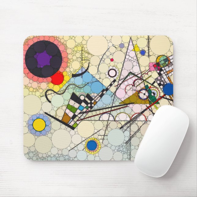 Mousepad Composição 8, pontos por trás de Wassily Kandinsky (Com mouse)