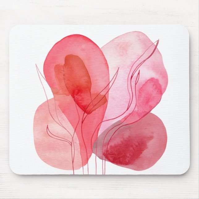 Mousepad composição de abstrato cor de água rosa (Frente)