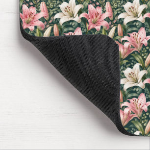 Mousepad Composição Elegante de Lírio e Folhagem