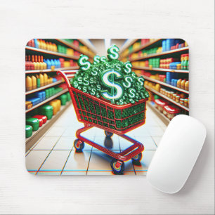 Mousepad Comprando Carrinho Com Sinais De Dólar
