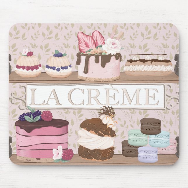 Mousepad Compro de padaria francês Pastries Macarons Tortes (Frente)