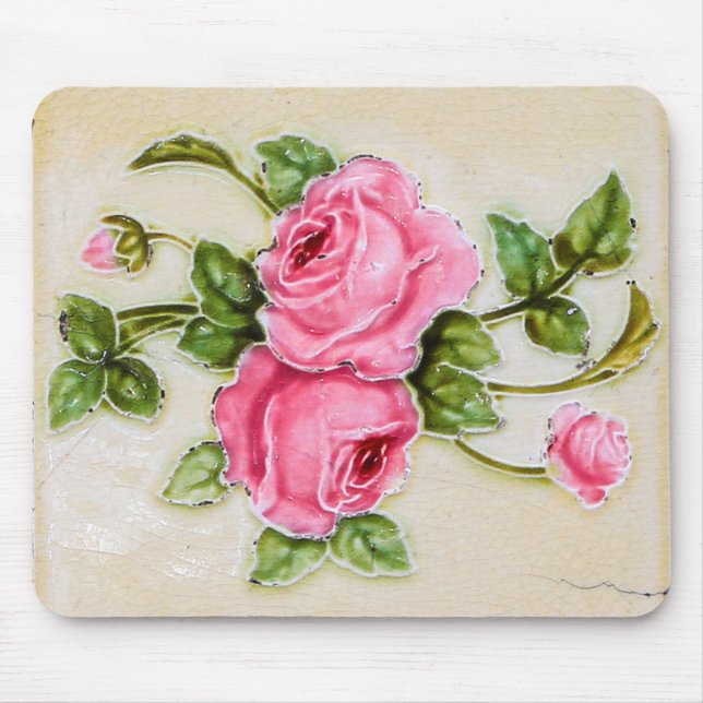 Mousepad Computador com Rosas Rosa Buquê Decorativo (Frente)
