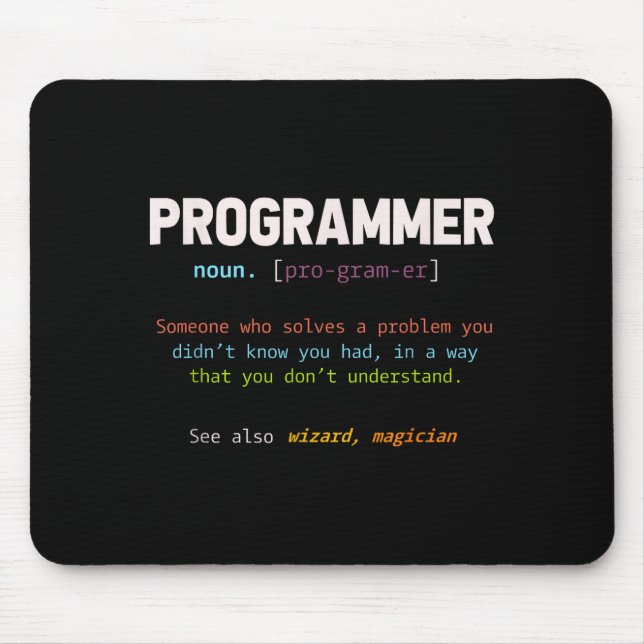 Mousepad Computer Geek Nerd Gift Funny Programmer  (Frente)
