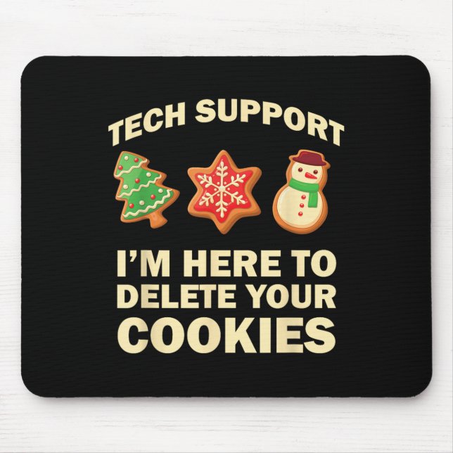 Mousepad Computer Nerd Funny Christmas Designs Men's Black  (Frente)