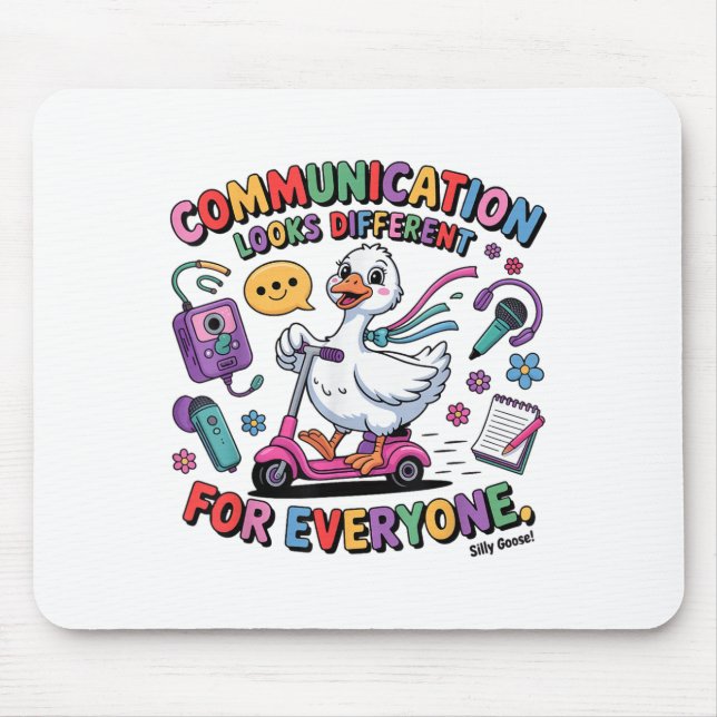 Mousepad Comunicação do ganso do Bobo deslizante da terapêu (Frente)