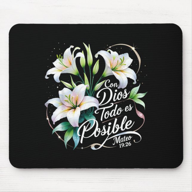Mousepad Con Dios Todo Es Sible Mateo 19_26 Gift  (Frente)
