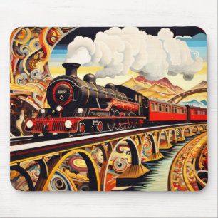 Mousepad Conceito de comboio de locomotiva Cena Abstrato