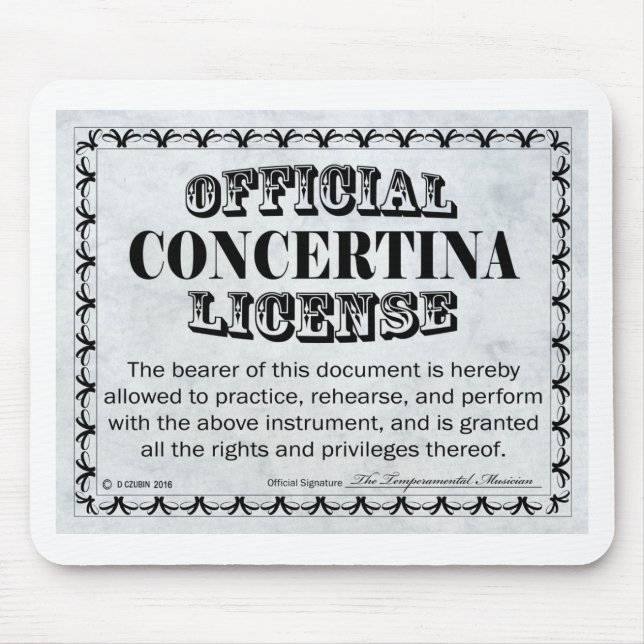 Mousepad Concertina License (Frente)
