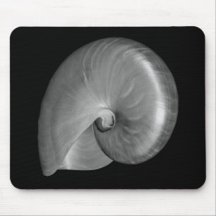 Mousepad Concha de Náutilo Preta e Branca