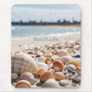 Mousepad Conchas do Mar na Praia