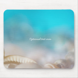 Mousepad Conchas Marinhas Elegantes Praia Tropical Azul Per