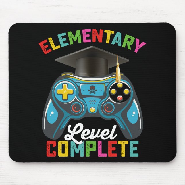 Mousepad Conclusão do Nível Elementar Graduação Jogos Gamer (Frente)