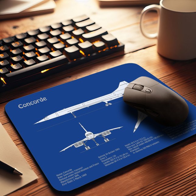 Mousepad Concorde - Planos de desenho do avião ABD (Criador carregado)