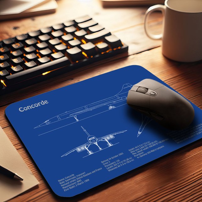 Mousepad Concorde - Planos de desenho do avião AD (Criador carregado)