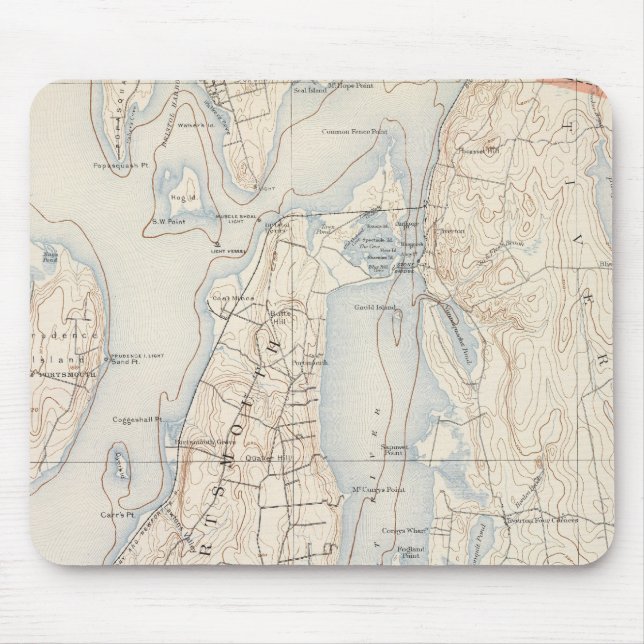 Mousepad Condado de Newport, Ilha Rhode (Frente)