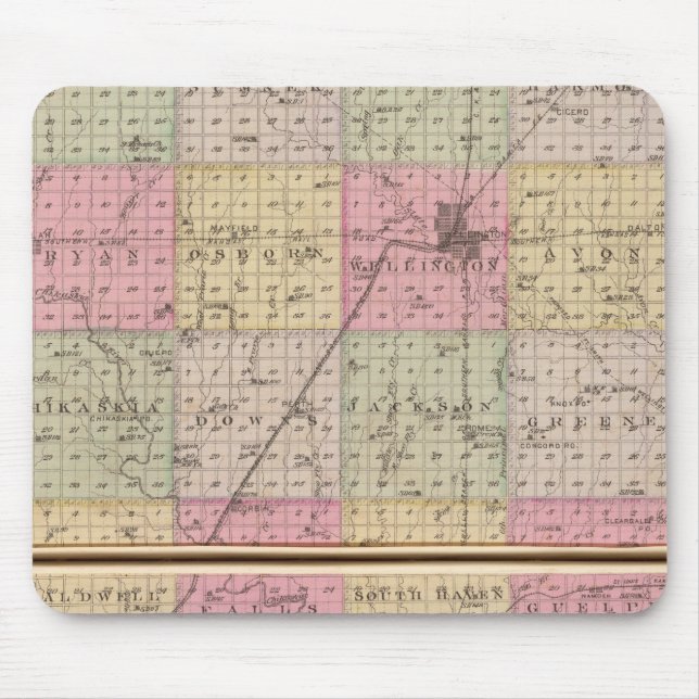 Mousepad Condado de Sedgwick, Conway and Belle Plaine, Kans (Frente)