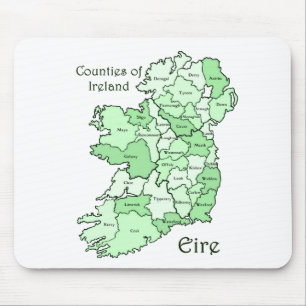 Mousepad Condados do mapa de Ireland