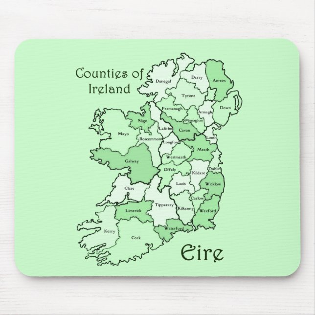 Mousepad Condados do mapa de Ireland (Frente)
