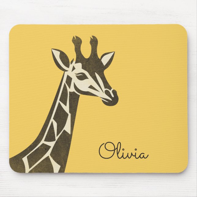Mousepad Condecoração da cabeça de girafa bonita (Frente)