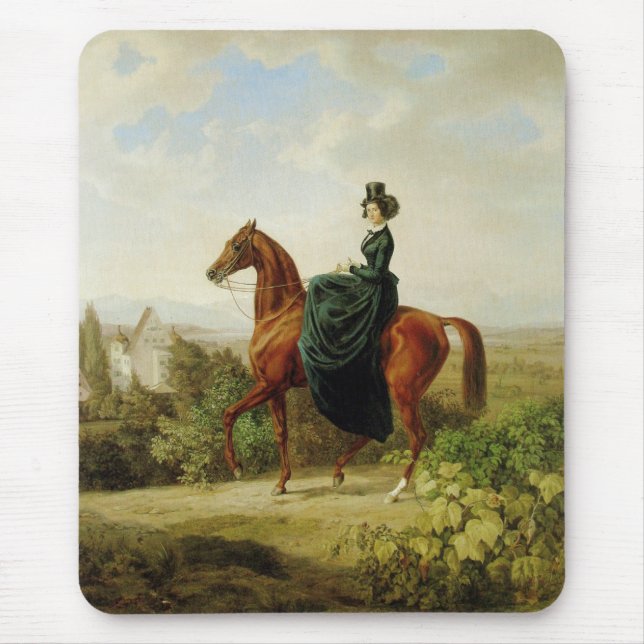 Mousepad Condessa em Horseback (Cavalo Marrom Elegante) (Frente)