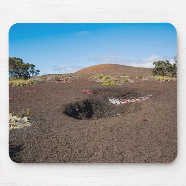 Mousepad cone de cinza pu'u pua’i ao longo da trilha de led (Frente)