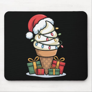 Mousepad Cone de Sorvete das Luzes de Natal com Des de Papa