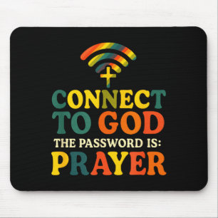 Mousepad Conectar-se a Deus - Oração de Fé Religiosa Cristã