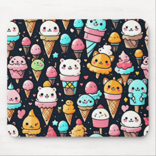 Mousepad Cones de sorvete colorido, bonitos