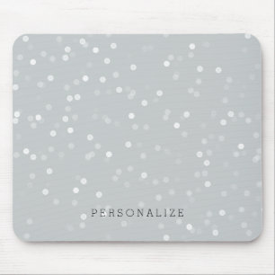 Mousepad Confetes cinzentos e brancos de Bokeh