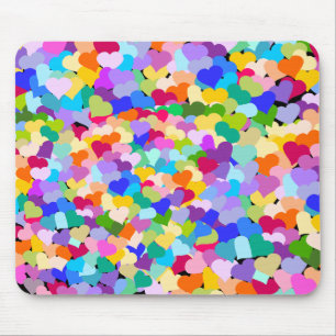 Mousepad Confetes do coração do arco-íris