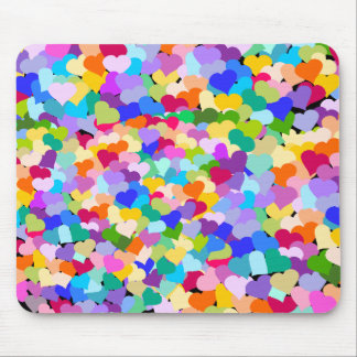 Mousepad Confetes do coração do arco-íris