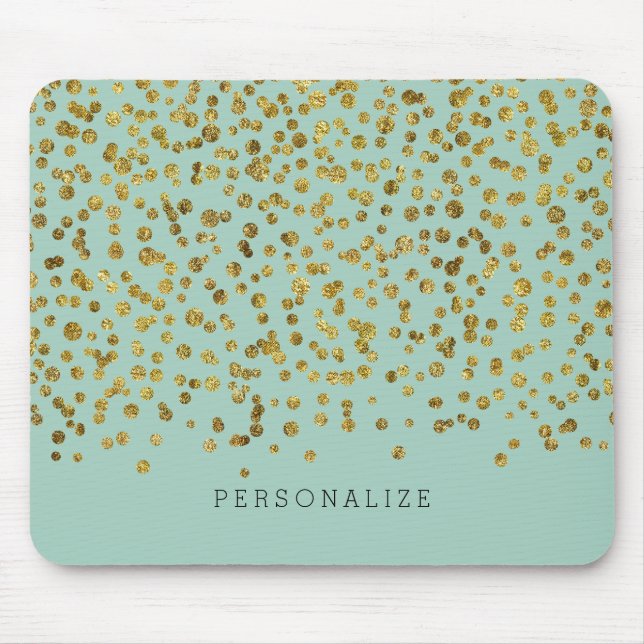 Mousepad Confetes do encanto do ouro e da hortelã (Frente)