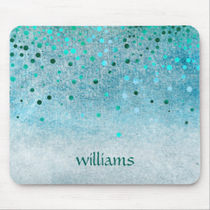 Mousepad Confetti Sea Blue Beach Glitter Girly Pontos