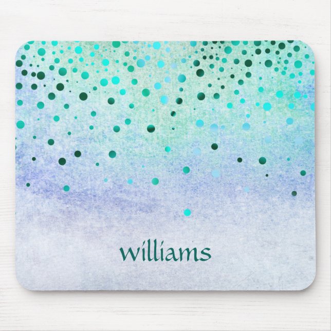 Mousepad Confetti Sea Blue Beach Glitter Girly Pontos (Frente)