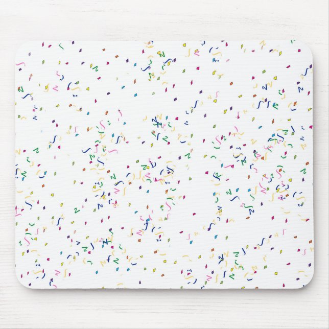 Mousepad Confetti White Background (Frente)