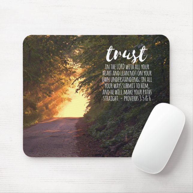 Mousepad Confiança no Lorde Proverbs 3:5-6 (Com mouse)