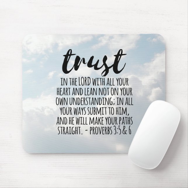 Mousepad Confiança no Lorde Proverbs 3:5-6 (Com mouse)