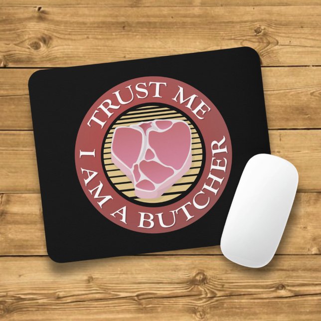 Mousepad Confie em mim, eu sou um açougueiro T-bone (Criador carregado)