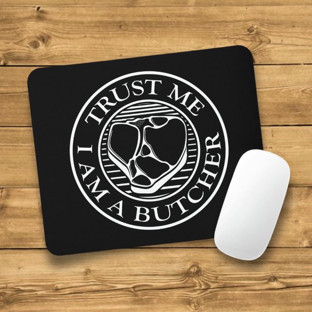 Mousepad Confie em mim, sou um açougueiro T-bone (Criador carregado)