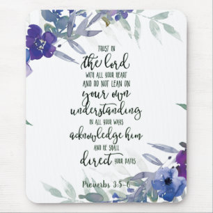 Mousepad Confie no Senhor floral