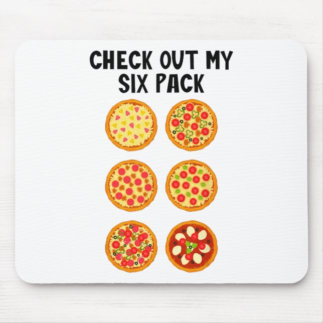Mousepad Confira Meu Six Pack Pizza Divertida  (Frente)
