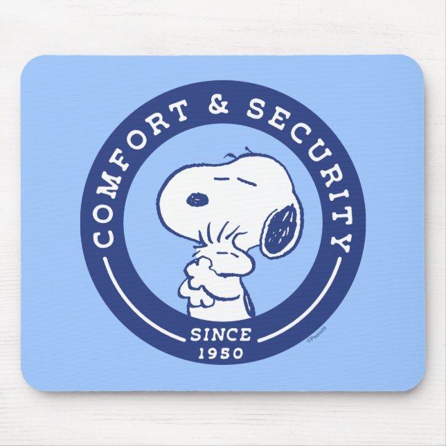 Mousepad Conforto e segurança | Snoopy & Woodstock Hug (Frente)