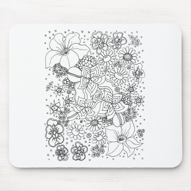 Mousepad Conglomeração das flores (Frente)