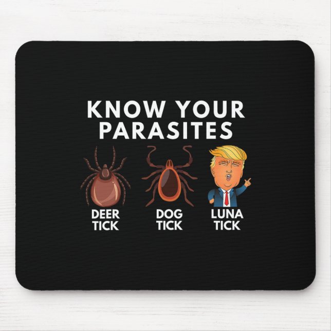 Mousepad Conheça Os Seus Parasitas Cachorro Dick Tick Luna  (Frente)